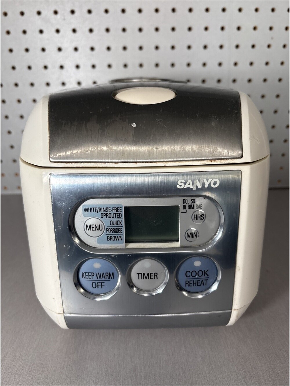 Sanyo Rice Cooker Warmer 3.5-Cup ECJ-E35S White Retractable Cord Tested Working